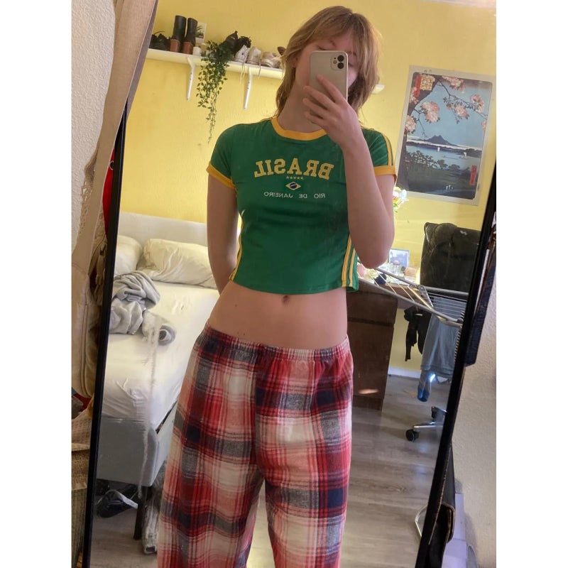 MANGMAO Vintage Graphic Baby Tees for Women Brazil Shirt Y2k Tops Mexico Crop Top Jersey 2000s Summer Going Out Tops - Image 4