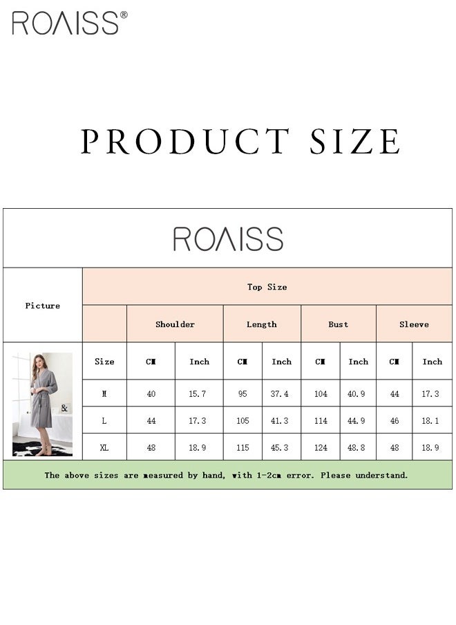 roaiss - رداء حمام وافل للزوجين مريح للرجال والنساء، جيوب جانبية، حزام خصر، ملابس مريحة - Image 1
