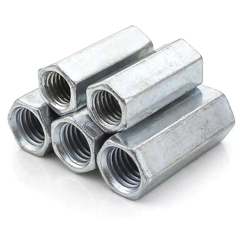 SDY 5 Pcs M12 x 1.75 x 50mm Long Rod Coupling Hex Nut Connector Zinc Plated Joint Nut Industrial Construction Fasteners - Image 1
