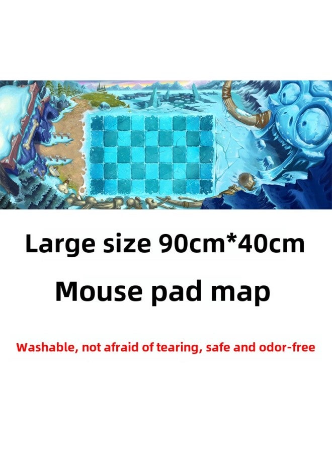 Plant Wars Map Accessories Non-slip Mouse Pad Map Generation Paper Map Cloth Texture Parent-child Interactive Map-Color:90*40 Frozen World Mouse Pad Map (bag)  - Image 1