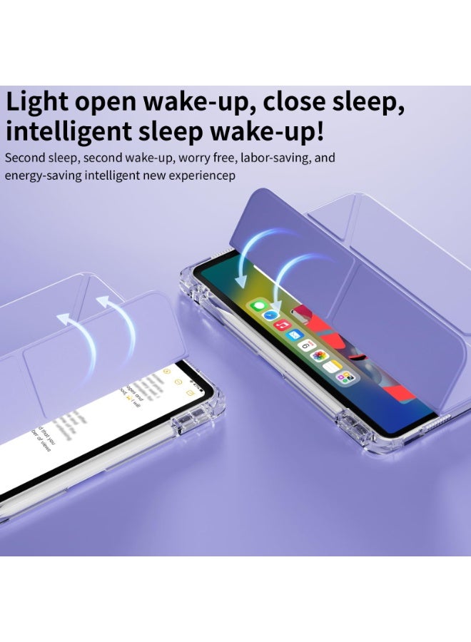 eGreen99 for [iPad Air 11 inch (2024 6th M2 / 2025 7th M3 / 2026 8th M4) ] [ipad Pro 11 inch (22/21/20/18)] [ipad Air 10.9 inch（2020 4th / 2022 5th)] Case Cover, Honeycomb 4+Y-Shaped Design, Multi Angle, Automatic Wake-Up/Sleep, Comfortable Skin Touch, Ultra-Thin Y-Shaped Bracket Protective Cover, Soft Tpu Back,Lavender Grey - Image 2