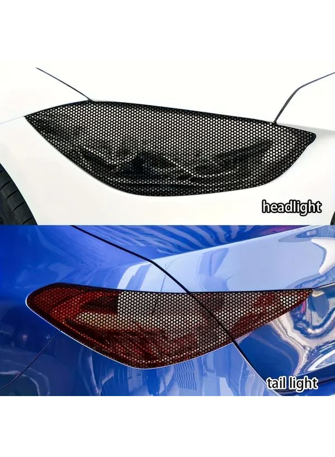 One Way Transparent Film Car Light Grid Sticker 11 81 Inch By 48 03 Inch - Image 4