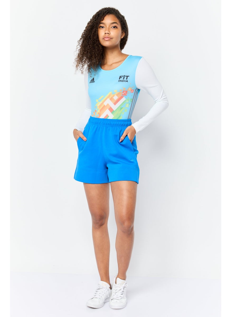 Adidas Women Sportswear Fit Long Sleeve Khelo Gymnastic Leotard , Light Blue  - Image 3