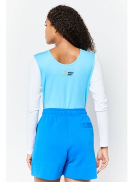 Adidas Women Sportswear Fit Long Sleeve Khelo Gymnastic Leotard , Light Blue  - Image 2