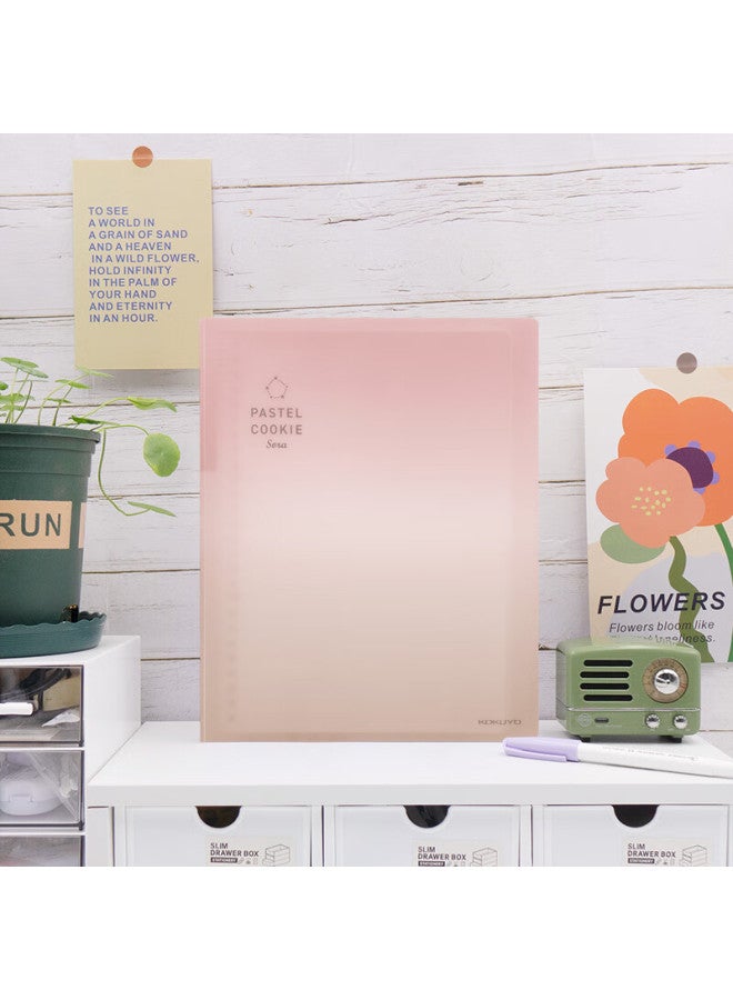 Kokuyo Light Color Cookie Clear Sky A4 Loose-Leaf Notebook Large Capacity With 5 Divider Pages, 40 Lined Inner Pages, Sunset Red Orange Wsg-Ruvp10Ry - Image 1