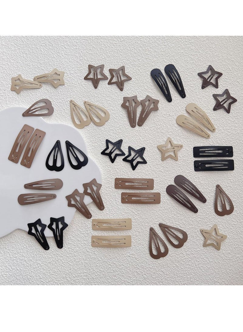 ELE Brown Snap Hair Clip Hair Barrettes for Girls Women No Slip Metal Snap Clips Hair Pins Accessories - Image 4