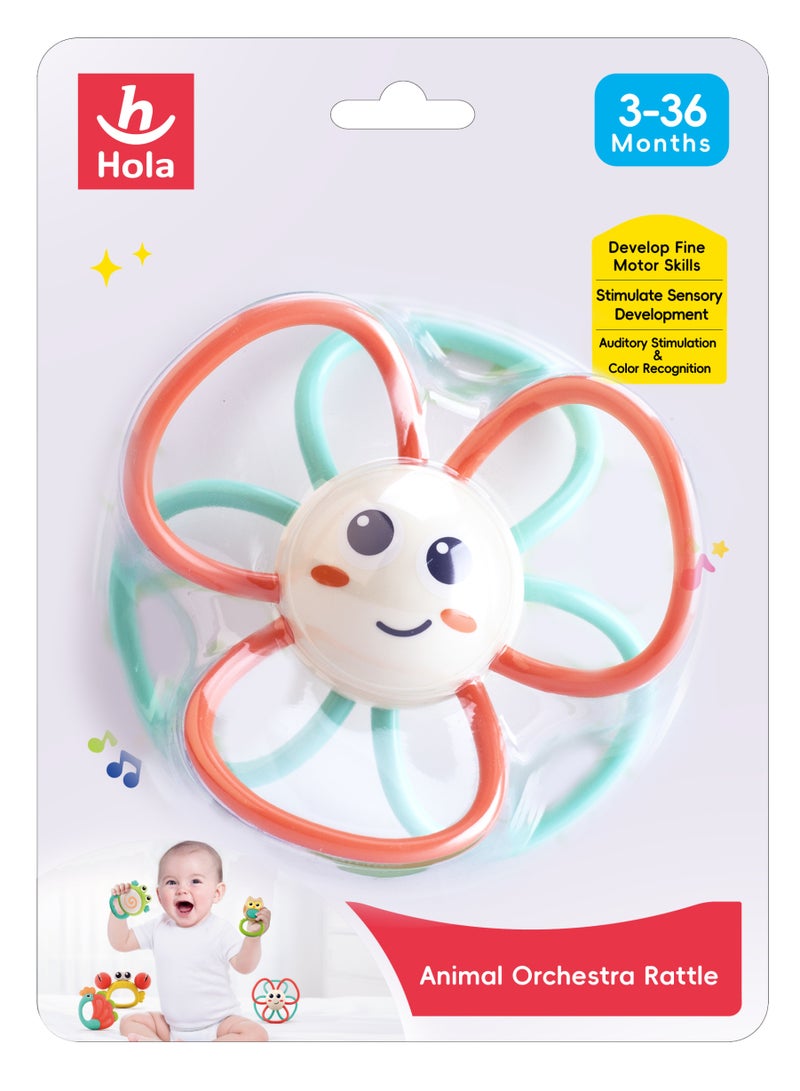 هولا Hola Sunflower Orchestra Rattle Baby Teether Activity Toy, Teething Relief, Easy to Grasp, Fine Motor Skills, Bright Colors, Sensory Toys, Baby Toys, Baby Teether, Baby Rattle, Animal Rattle 3M+ - Image 3