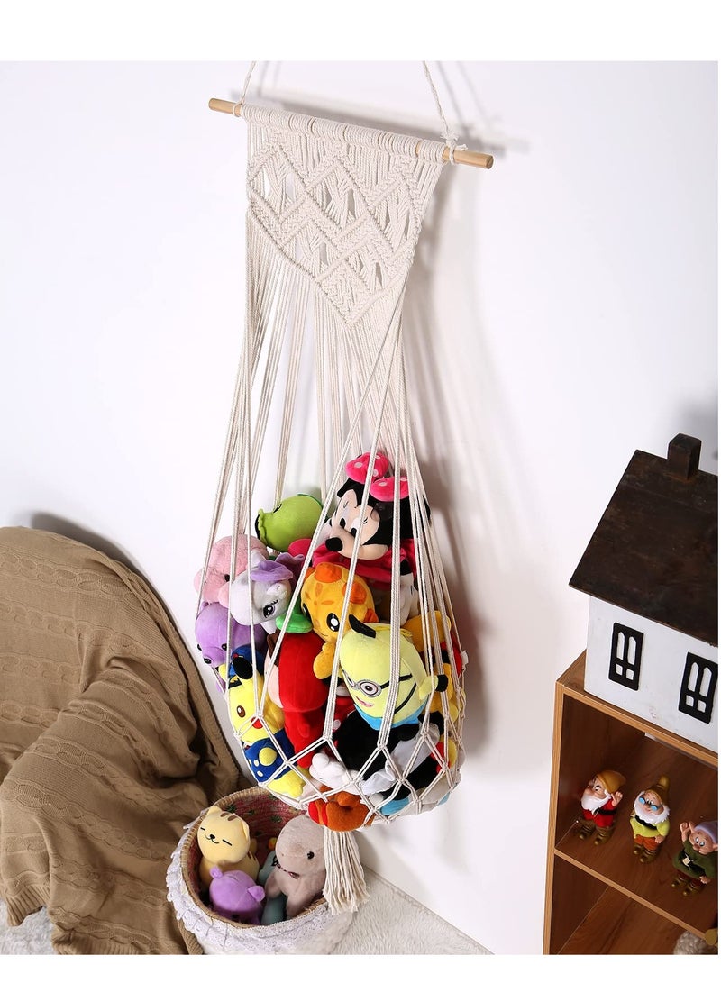 SYOSI Boho Stuffed Animal Toy Hammock, Premium Plush Toy Hanging Organizer Net, Jumbo Toy Storage Net, Large Corner Plush Toys Net Holder, Hanging Stuff Animals Organizer Storage for Kids Nursery Bedroom - Image 5