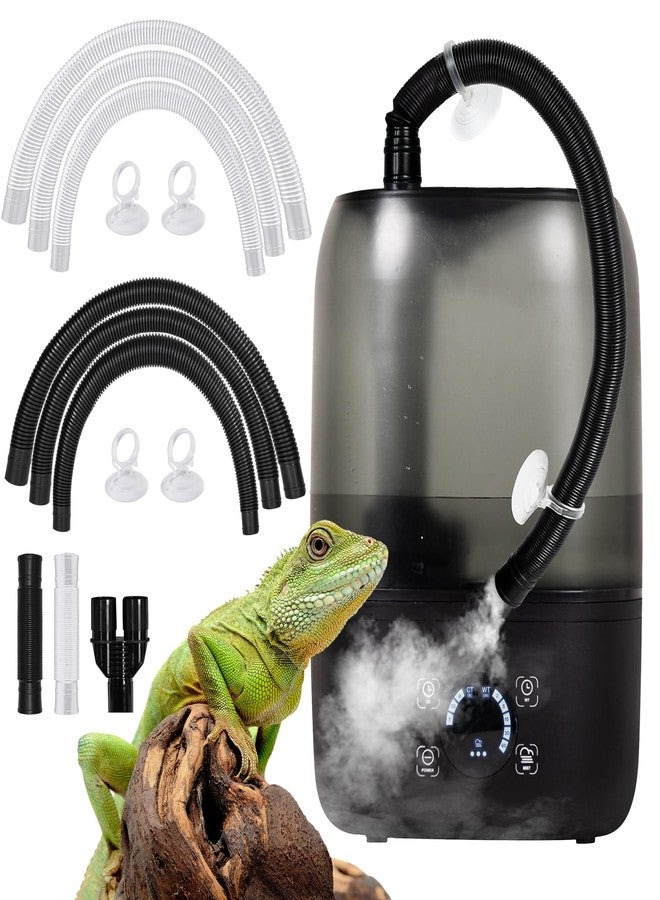 OIIBO Reptile Fogger Humidifier with Timing, 4L Large Digital Reptile Fogger Terrarium Humidifiers with Double Extension Tube Automatic Reptile Misting System - Image 1