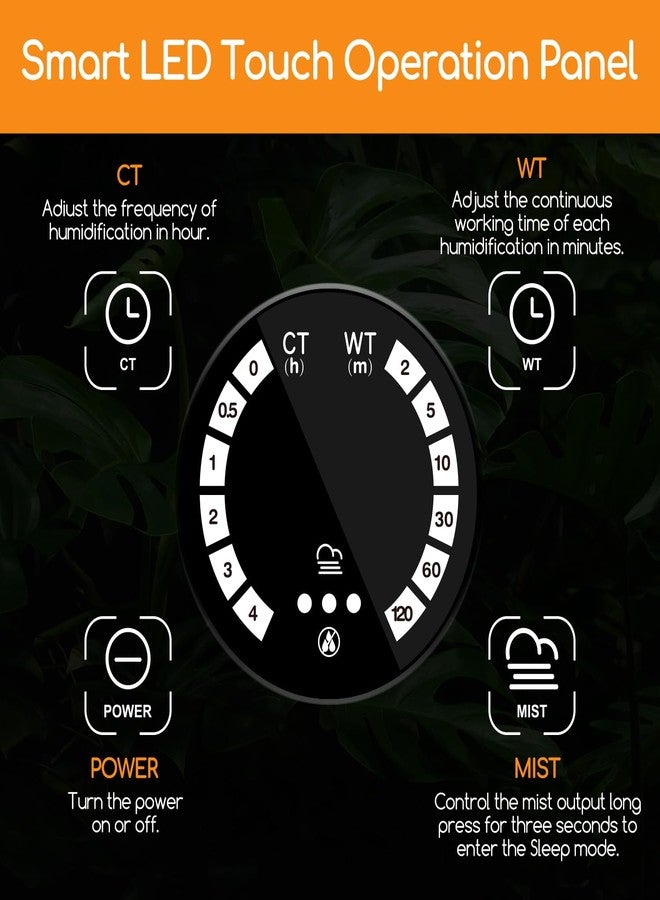 OIIBO Reptile Fogger Humidifier with Timing, 4L Large Digital Reptile Fogger Terrarium Humidifiers with Double Extension Tube Automatic Reptile Misting System - Image 3