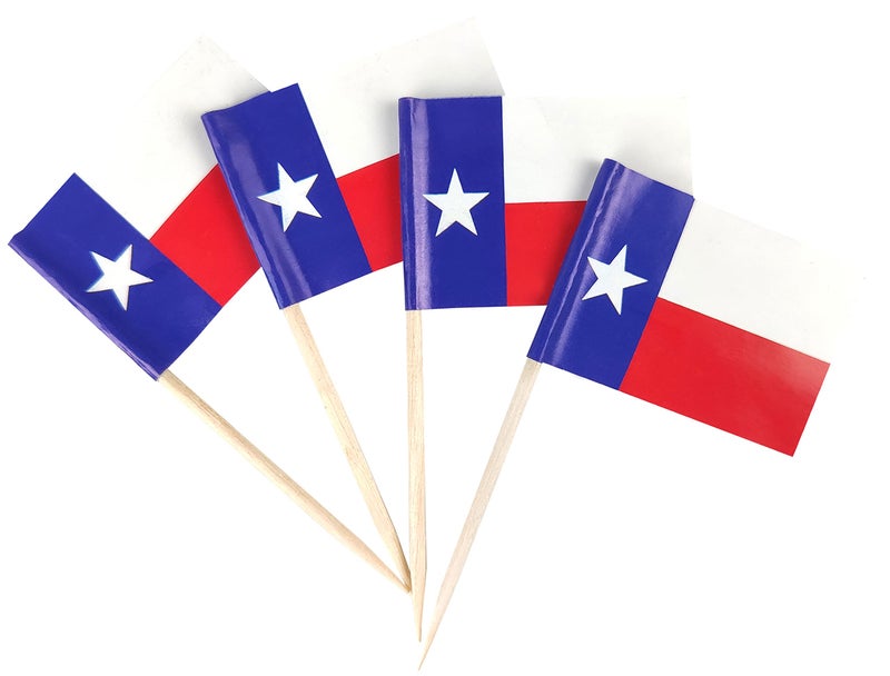QQSD Texas Toothpick Flag Small Mini Texas Cupcake Topper Flags 100 pcs