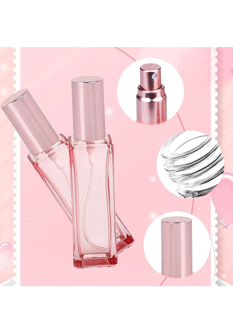 SYOSI زجاجات رذاذ زجاجية، 5 قطع 20 مل من الذهب الوردي، رذاذ رذاذ ناعم، بخاخ محمول للسفر، حاوية فارغة قابلة لإعادة الملء للعطور ومنتجات التنظيف والزيوت العطرية - Image 2