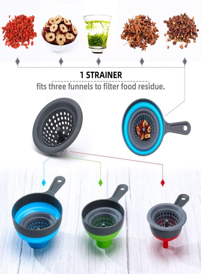 Dokpod Funnel with Strainer for Kitchen Use, Dokpod Silicone Funnels for Filling Bottles and Wide Mouth Canning, Collapsible Kitchen Funnel with Filter - Image 5