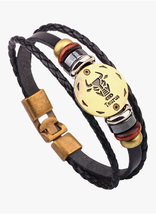 Generic - Taurus Design Multi Strand Leather Bracelet - Image 1