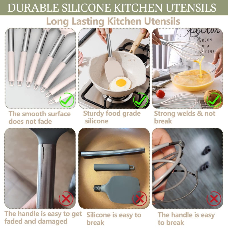 Umite Chef Stainless Steel Kitchen Cooking Utensil Set, Umite Chef 15 pcs Utensils - Nonstick Cookware Set Spatula -Kitchen Gadgets Tools Gift - Image 5