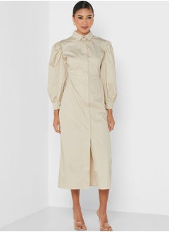 GHOSPELL Balloon Sleeve Shirt Dress  - Image 1