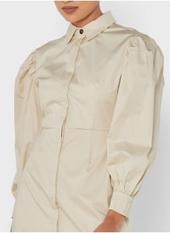 GHOSPELL Balloon Sleeve Shirt Dress  - Image 3