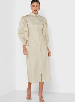 GHOSPELL Balloon Sleeve Shirt Dress  - Image 4