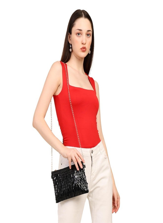 MARKQUES Hand Embellished Sling Bag | Handcrafted Girls Purse with Cross Body Chain. - Image 4