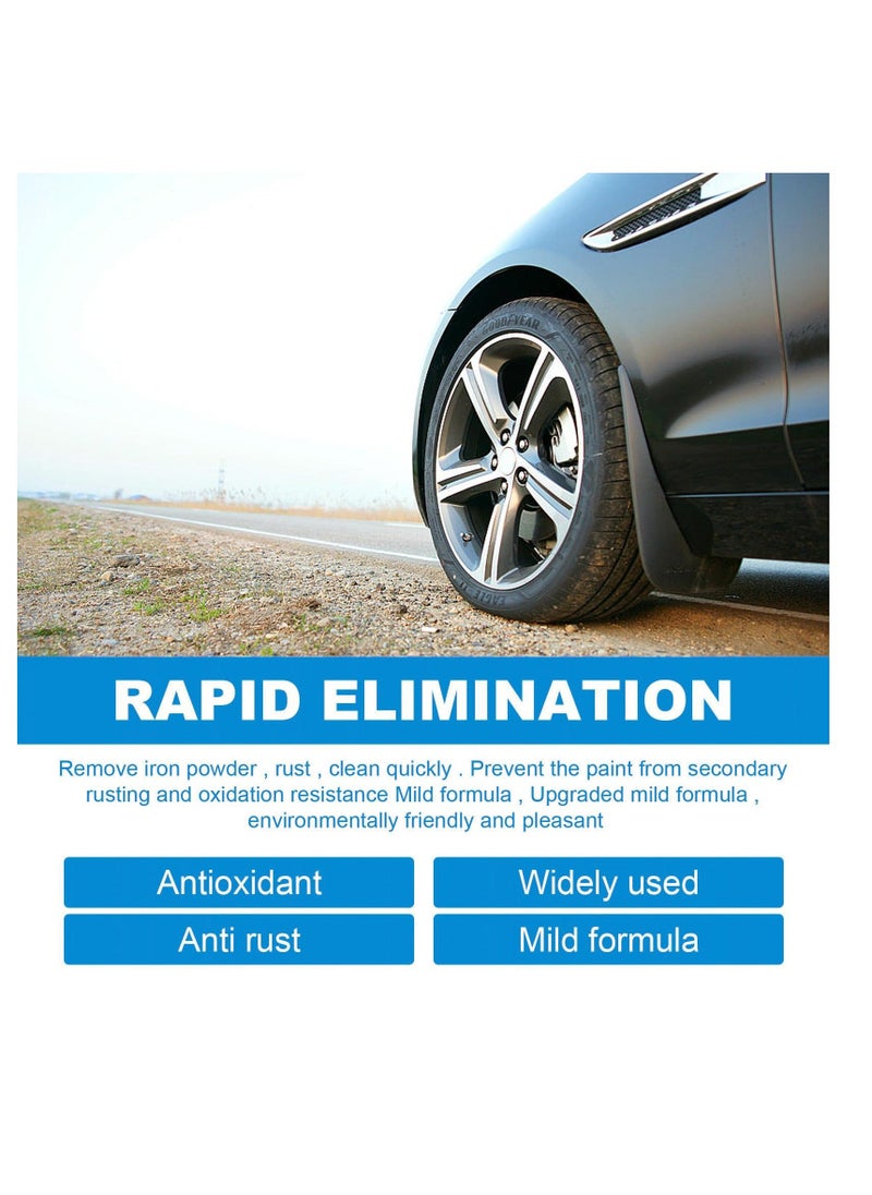 Car Rust Removal Spray, 2 Pcs Metal Surface Chrome Paint Car Cleaning, Multi-Purpose Car Rust Remover Spray, Car Wheel Rust Remover, for Rust Removal of Various Metals (30ml+100ml)