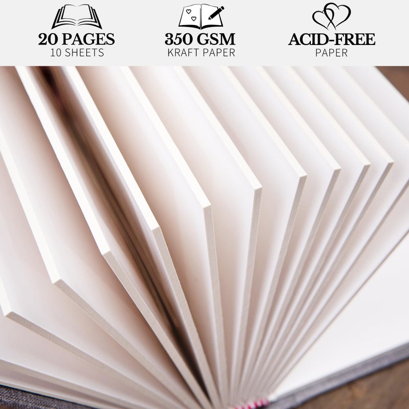 Pssoss Photo Album 8x10 with Writing Space Linen Cover 8x10 Photo Album Book Holds 20 Photos Ideal for Wedding Theme-Album and Baby Photo Albums (Beige,20 Pockets) - Image 5