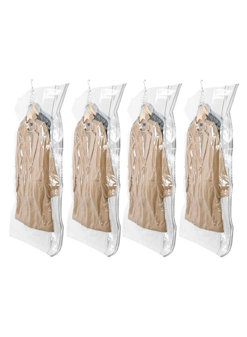 Arabest Hanging Vacuum Storage Bags Space Saving Clothes Bags 4 Pack Long 53x27.6 inches Vacuum Sealed Storage Bags Clothes Bags Dress Coats or Jackets Wardrobe Organizers and Storage  - Image 1