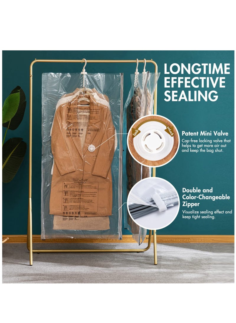 Arabest Hanging Vacuum Storage Bags Space Saving Clothes Bags 4 Pack Long 53x27.6 inches Vacuum Sealed Storage Bags Clothes Bags Dress Coats or Jackets Wardrobe Organizers and Storage  - Image 5
