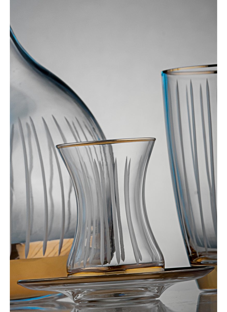 Royal Home - Roya Home Natural Gold 12 Piece Tea Glass Set for 6 People - Image 1
