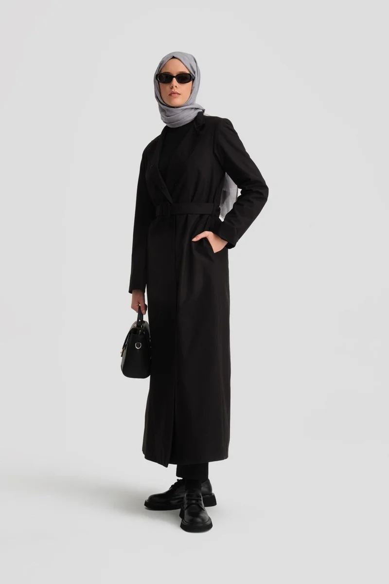 ARMINE Removable Chain Collar Waterproof Coat 24K8008 Black