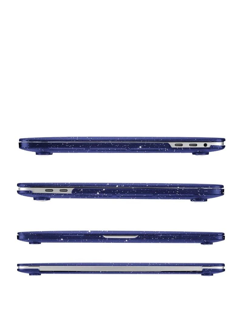 Generic - Glitter Case for MacBook Air 13.6 inch 2022 Release A2681 M2 Chip/2024 Release A3113 M3 Chip/2025 Release A3240 M4 Chip, Sparkly Blue Hard Shell Case for MacBook Air 13.6 with Touch ID, Sparkly Blue - Image 1