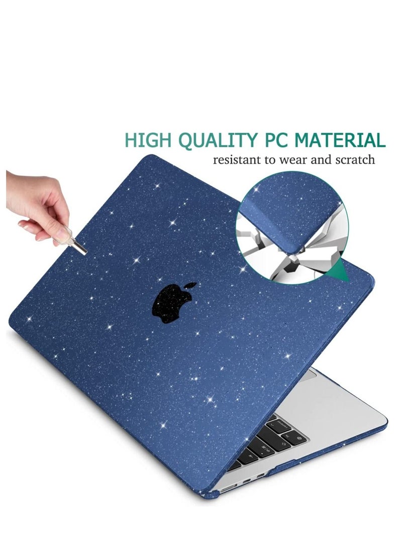 Generic - Glitter Case for MacBook Air 13.6 inch 2022 Release A2681 M2 Chip/2024 Release A3113 M3 Chip/2025 Release A3240 M4 Chip, Sparkly Blue Hard Shell Case for MacBook Air 13.6 with Touch ID, Sparkly Blue - Image 1
