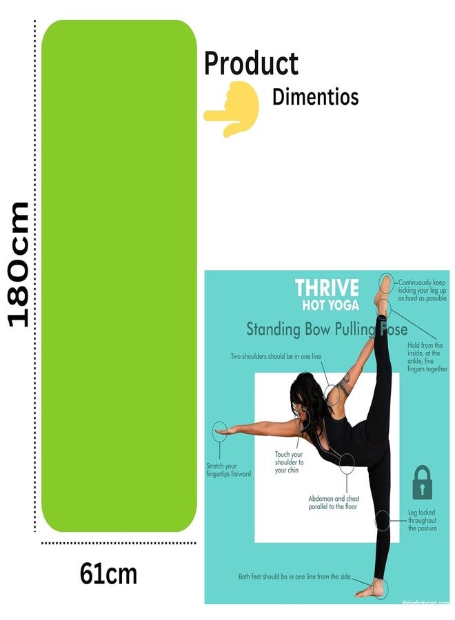 WARISI@ Yoga Mat for Man & Woman 6mm Eco Friendly Anti-Slip Tpe Yoga Mat Extra Thick,With Alignment Guide & (72x24 Inches) Home,Gym,Workout,Exercise Mat Women & Men- Without Carry Strap. (Parrot Green 6mm) - Image 5