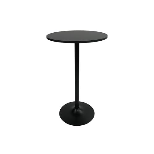 Pearington Santina, Single Round Cocktail Bar, Pub, and Bistro High Top Table with Black Top and Base - Image 1