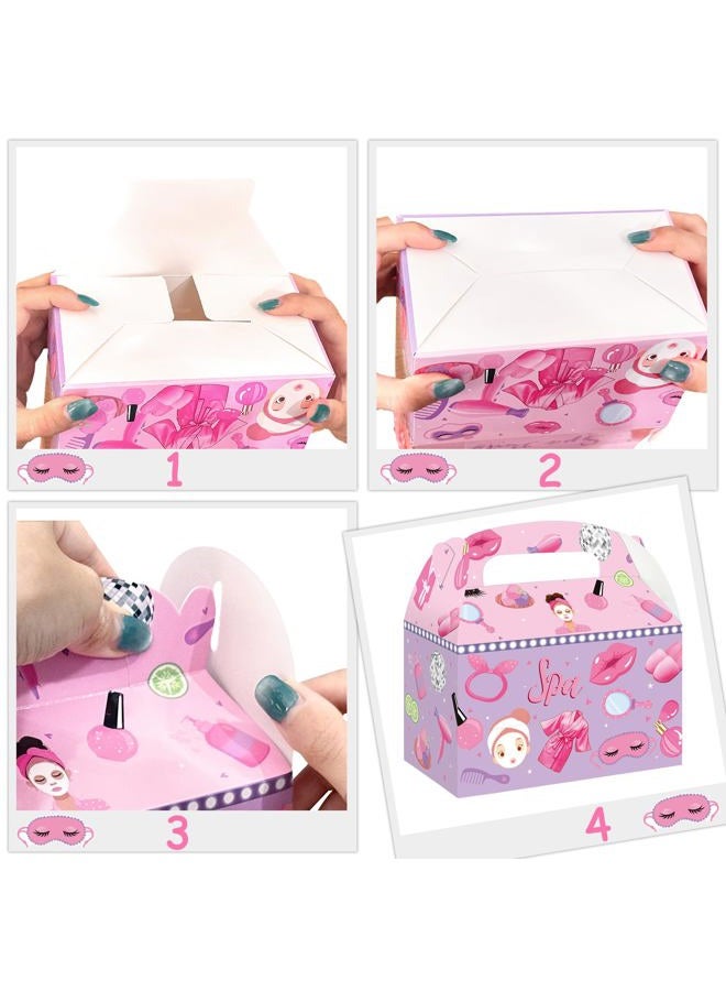 umoni Spa Favor Box Decorations 12PCS Spa Birthday Party Supplies Makeup Theme Gift Boxes Spa Treat Box for Girls Princess Slumber Party Decor - Image 5