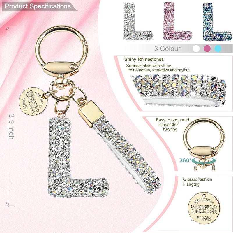 Keychain, silver lettering, gift for women and girls, bright and beautiful backpack, car key accessories - Image 2