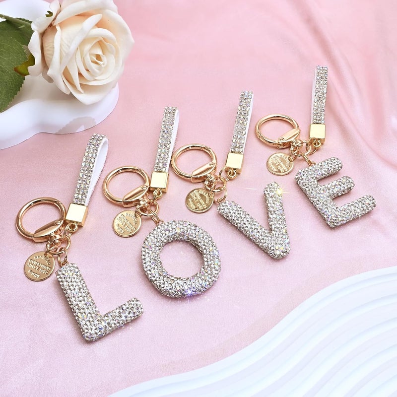 Keychain, silver lettering, gift for women and girls, bright and beautiful backpack, car key accessories - Image 5