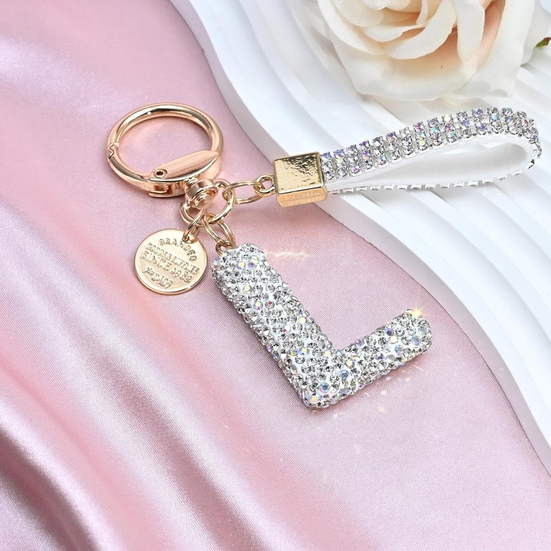 Keychain, silver lettering, gift for women and girls, bright and beautiful backpack, car key accessories - Image 3