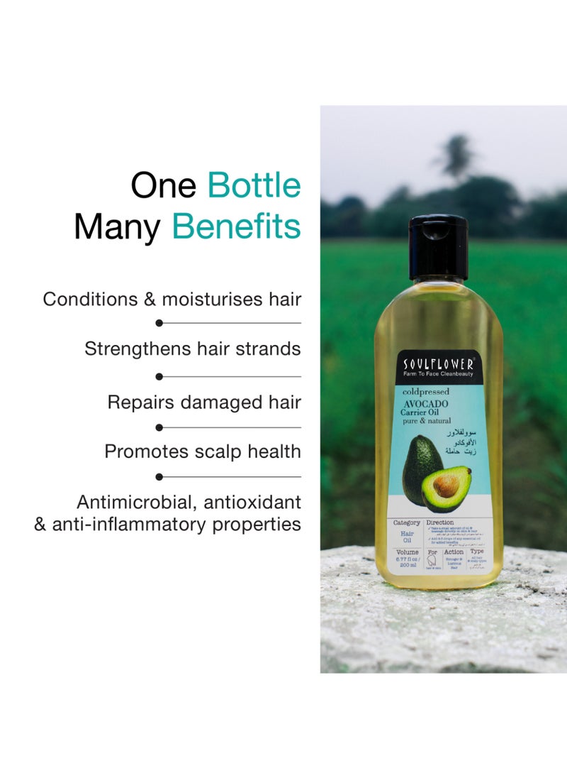 Soulflower Avocado Oil For Face And Skin Care, Controls Acne, Moisturizing, 100% Pure, Organic, Natural, Cold Pressed  - Image 4
