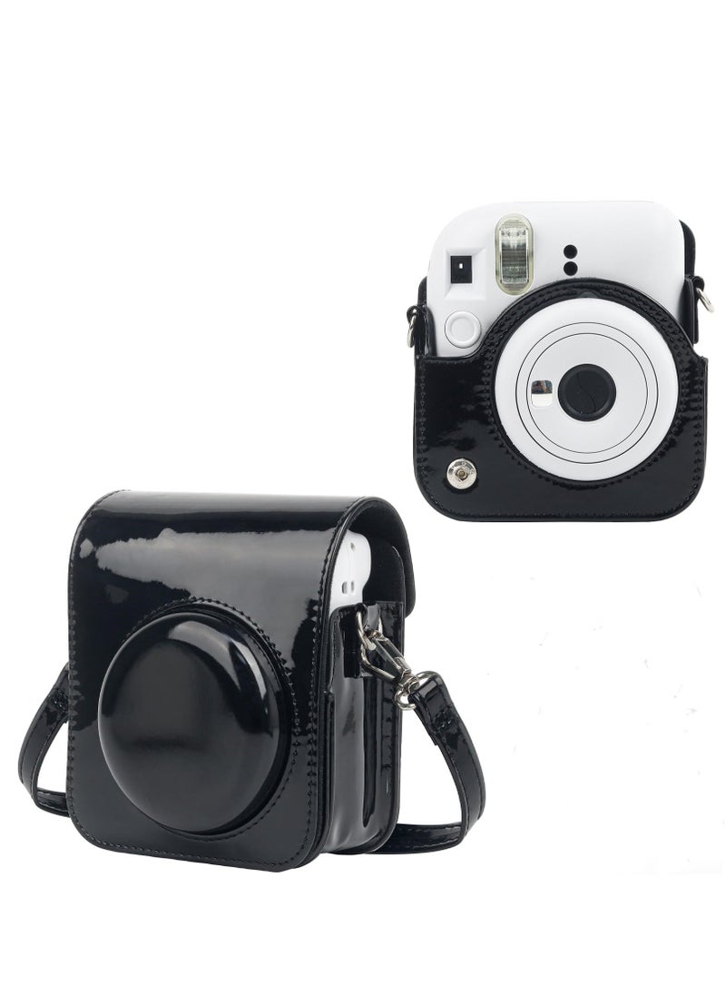 Generic Instant Mini 12 Camera Protective Case PU Leather Instant Camera Bag with Adjustable Strap & Detachable Top Cover for Instax Mini 12 Cameras  - Image 1