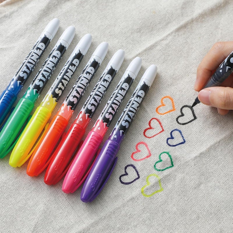 Sharpie Markers قماش شاربى الملون برأس فرشاة 8 ألوان مختلطة - Image 4