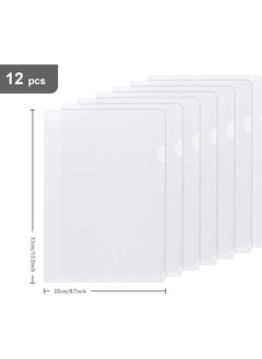 MARKQ Clear File A4 Plastic Transparent Folders L Type For Documents Paper Storage School Office Supplies Pack Of 12  - Image 2