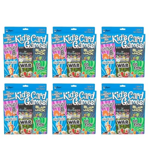 Regal Games Card Games for Kids Go Fish Crazy 8s Old Maid Slap Jack Garbage Monsters War Simple Fun Classic Family Table Game Sets 6 x 6 - Image 5