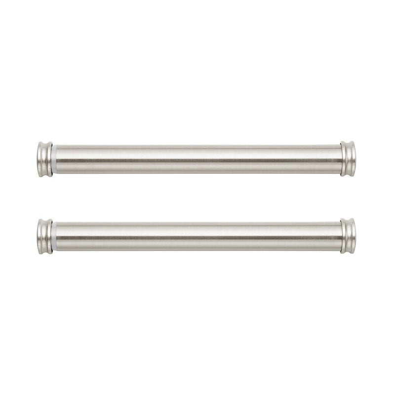 MODE Premium Collection Side Mount 1 1/8" Diameter Curtain Rod Set of Two with Brushed Nickel End Cap Finials and Steel Wall Mounted 12â€ to 20â€ Adjustable Curtain Rods, Brushed Nickel