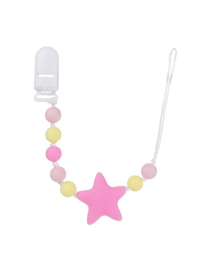 Pacifier clips for babies, Subtle star and beads Silicone playful Teething toy with Soft ended clip cloth holder, Anti drop pacifier in Pink - pzsku/ZAB7B56C29BC9D21FF922Z/45/_/1740404176/6bc05814-ac9e-4bf2-ac8c-819b785e5bb1