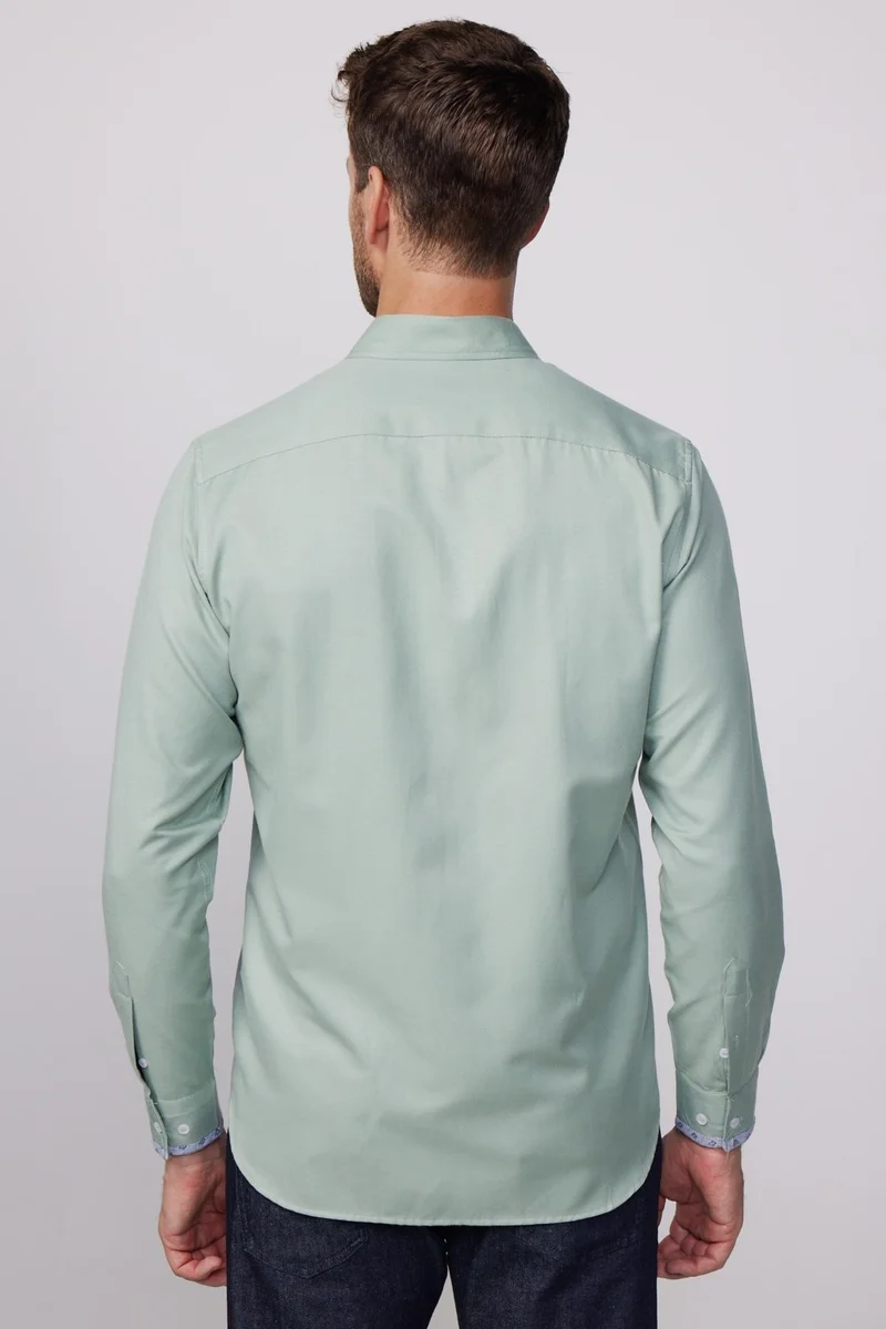 تودورس Classic Fit Cotton Easy Iron Oxford Plain Green Men's Shirt
