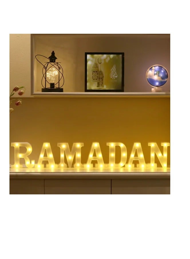 فيتاشيلي حروف رمضان كريم LED، ديكور رمضان، ديكور رمضان LED، 13 حرف LED (كل حرف 22 سم × 18 سم)  - Image 2