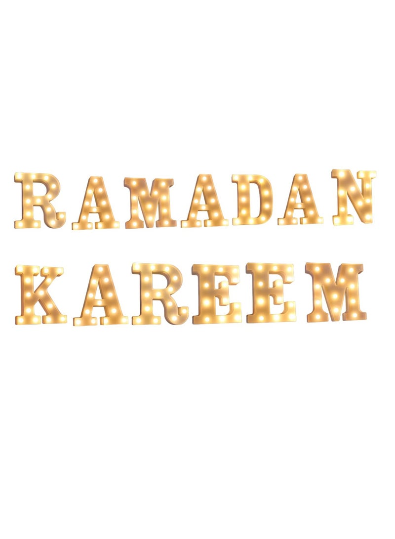 فيتاشيلي حروف رمضان كريم LED، ديكور رمضان، ديكور رمضان LED، 13 حرف LED (كل حرف 22 سم × 18 سم)  - Image 3