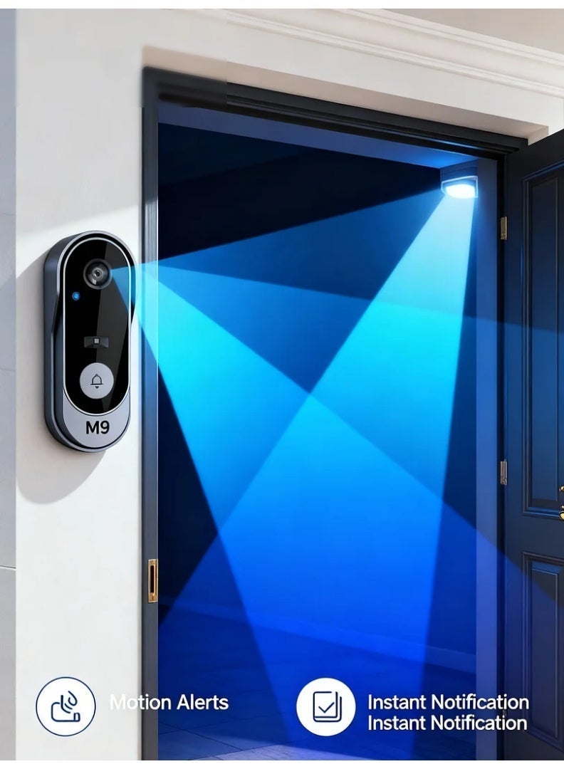 robotgcc Low-Power Smart Video Doorbell M9 with TUYA WiFi App Control | 4.3'' Display, Wide-Angle HD Camera, Two-Way Talk, Infrared Night Vision, Motion Alerts, Waterproof Housing & Cloud / Local Storage - Image 2