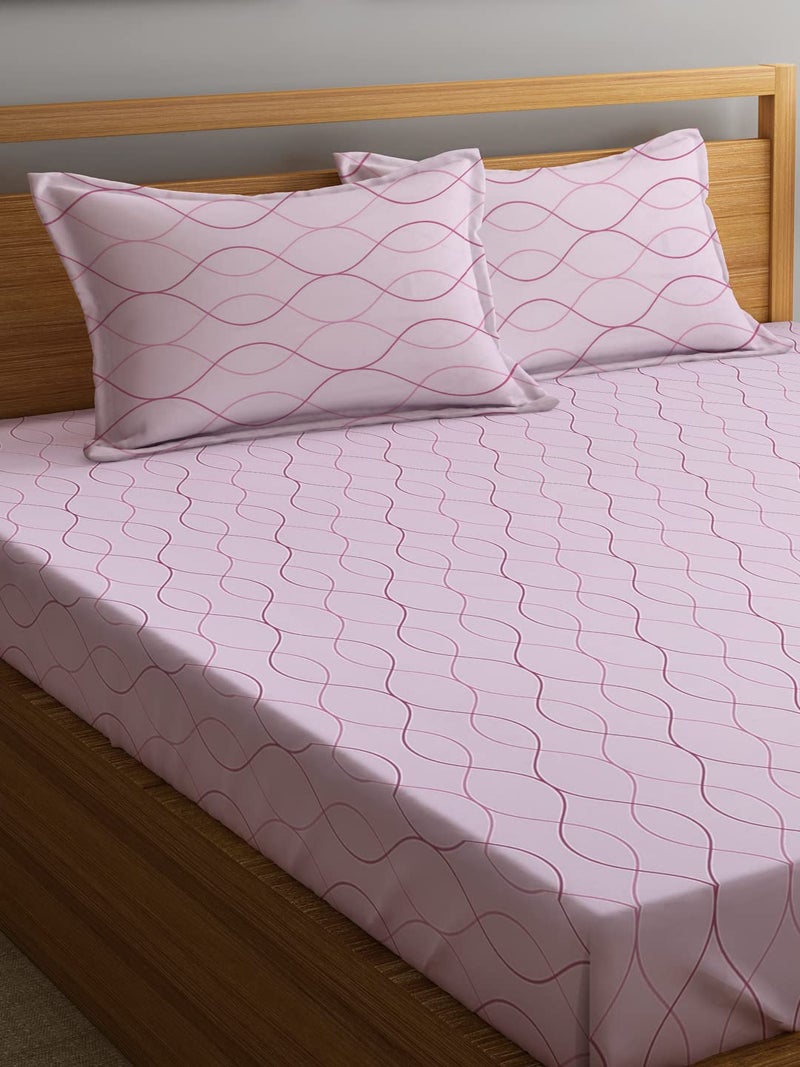 Ambra Linens 180TC Premium Bed Sheet Set Bed Sheet Double Bed 100 Cotton Bed Sheet Soft Smooth Flat Sheets Bed Sheet for AllSeason Use 1 Bedsheet and 2 Pillowcases Queen Size - Image 2