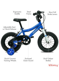 Whimsy Whimsy - Classic 12" Kids Bike  2-Minute Assembly, Handbrake, Child-Friendly Cycle, Adjustable Saddle - Blue  - Image 3